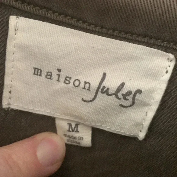 Maison Jules army green utility jacket size medium - Picture 3 of 9